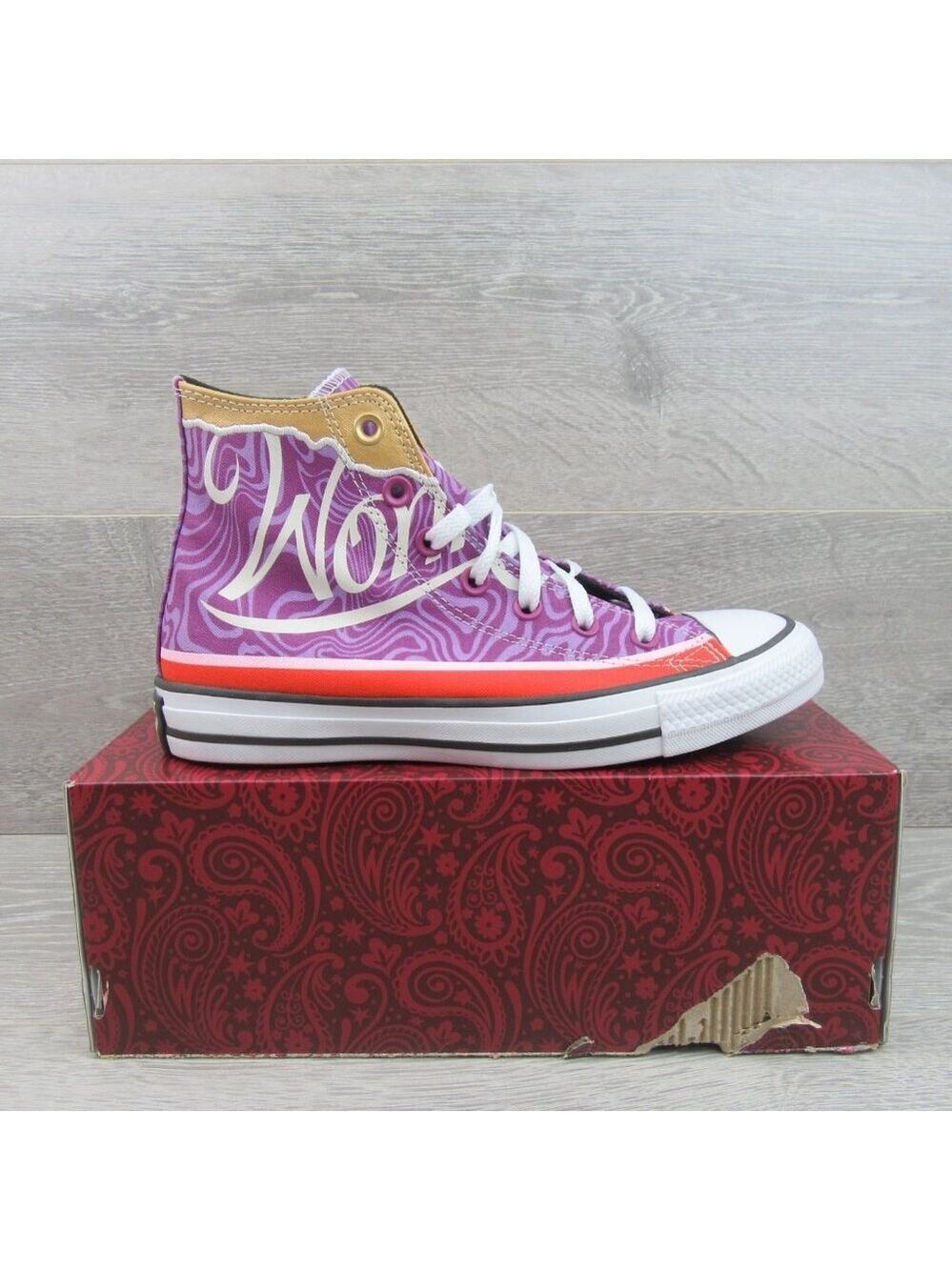 Converse x Wonka CTAS HI Women's Size 8 Pixel Purple White Sneakers NEW - Picture 2 of 14